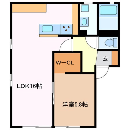 中川原駅 徒歩13分 1階の物件間取画像